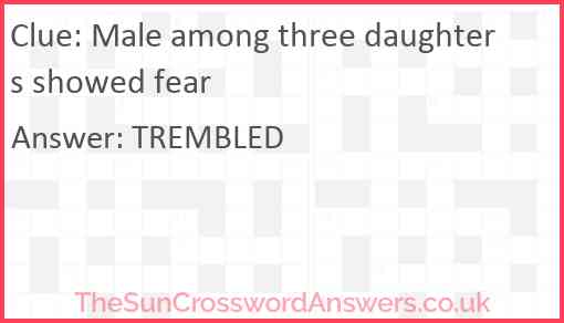 Male among three daughters showed fear Answer