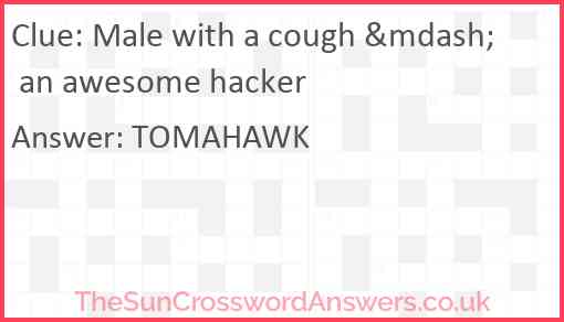 Male with a cough &mdash; an awesome hacker Answer
