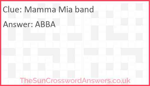 Mamma Mia band Answer