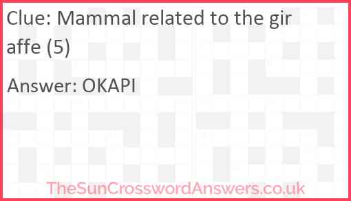 Mammal related to the giraffe (5) Answer