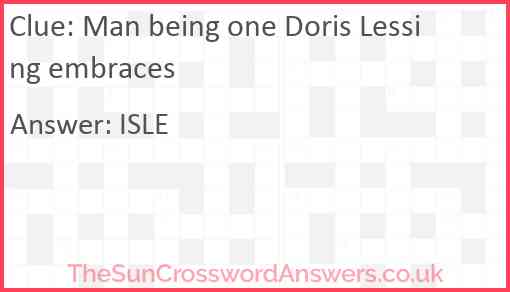 Man being one Doris Lessing embraces Answer