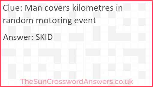 Man covers kilometres in random motoring event Answer