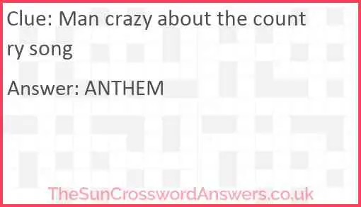Man crazy about the country song Answer