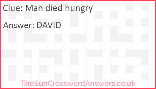 Man died hungry Answer