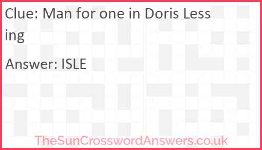 Man for one in Doris Lessing Answer