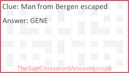 Man from Bergen escaped Answer