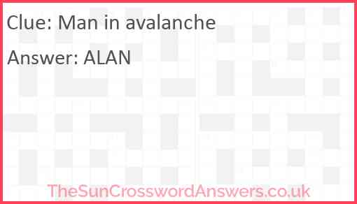 Man in avalanche Answer