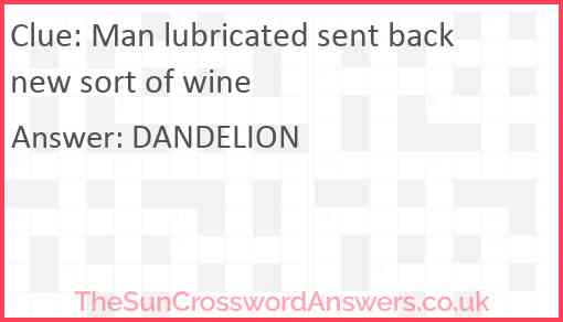 Man lubricated sent back new sort of wine Answer