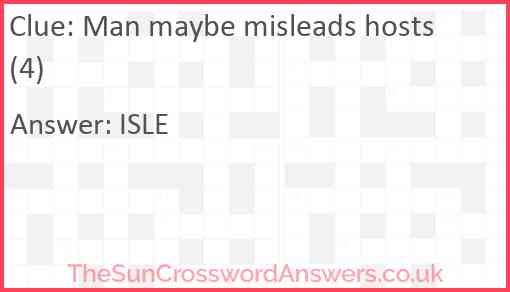 Man maybe misleads hosts (4) Answer