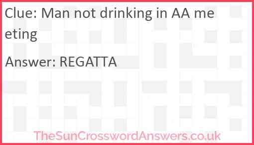 Man not drinking in AA meeting Answer