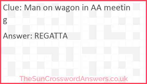 Man on wagon in AA meeting Answer