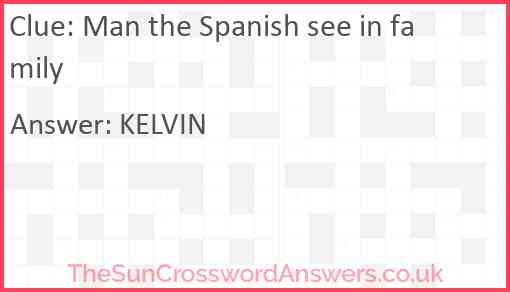Man the Spanish see in family Answer