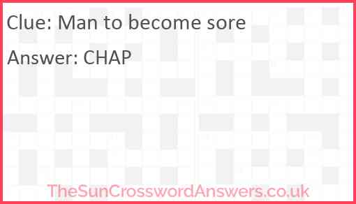 Man to become sore Answer