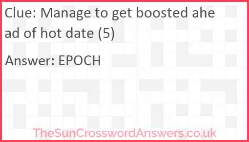 Manage to get boosted ahead of hot date (5) Answer