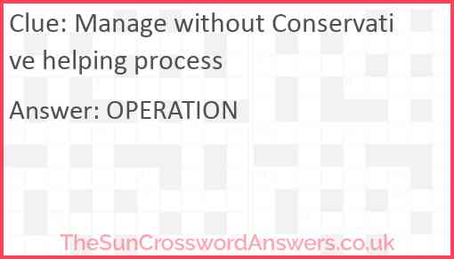 Manage without Conservative helping process Answer