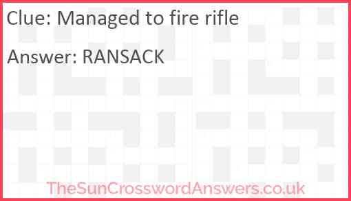 Managed to fire rifle Answer
