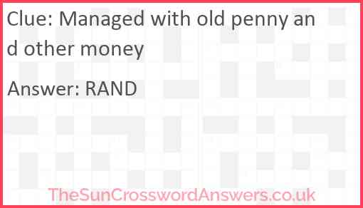 Managed with old penny and other money Answer
