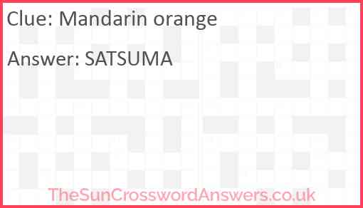 Mandarin orange Answer