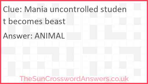 Mania uncontrolled student becomes beast Answer