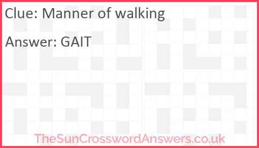 Manner of walking Answer