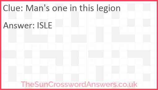 Man's one in this legion Answer