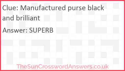 Manufactured purse black and brilliant Answer