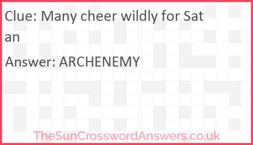 Many cheer wildly for Satan Answer