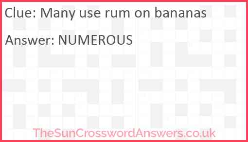 Many use rum on bananas Answer