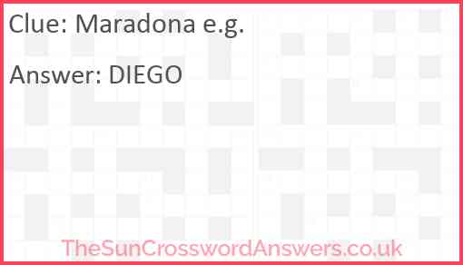Maradona e.g. Answer