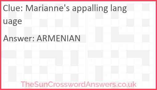 Marianne's appalling language Answer