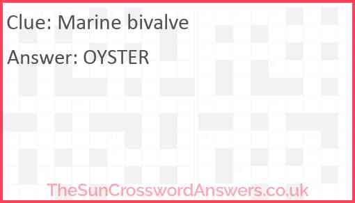 Marine bivalve Answer