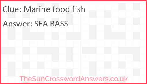 Marine food fish Answer