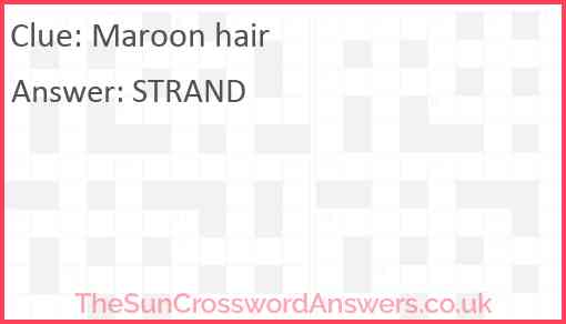 Maroon hair Answer