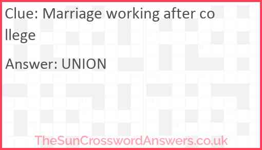 Marriage working after college Answer