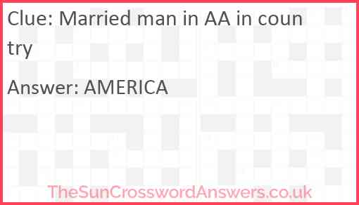 Married man in AA in country Answer