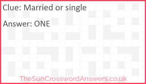 Married or single Answer