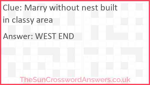 Marry without nest built in classy area Answer