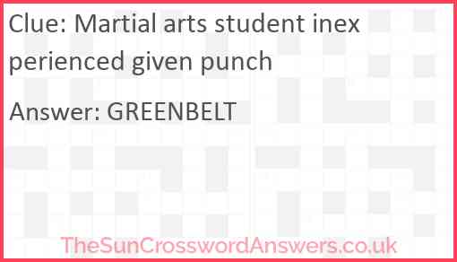 Martial arts student inexperienced given punch Answer
