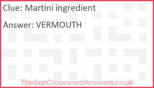 Martini ingredient Answer