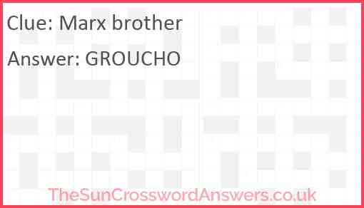 Marx brother Answer