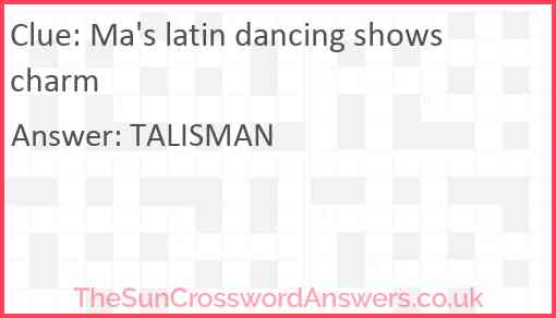 Ma's latin dancing shows charm Answer