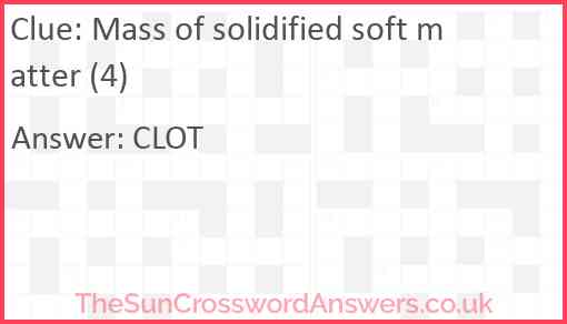 Mass of solidified soft matter (4) Answer