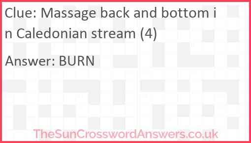 Massage back and bottom in Caledonian stream (4) Answer