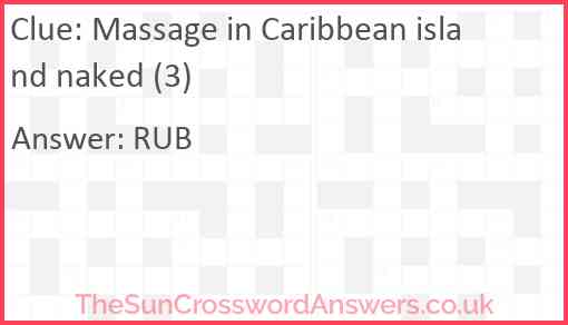 Massage in Caribbean island naked (3) Answer