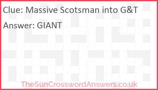 Massive Scotsman into G&T Answer