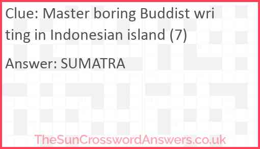 Master boring Buddist writing in Indonesian island (7) Answer