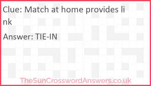 Match at home provides link Answer