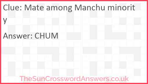 Mate among Manchu minority Answer