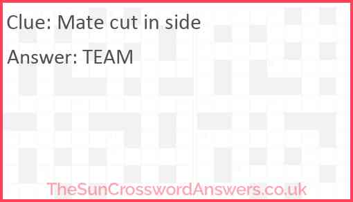 Mate cut in side Answer