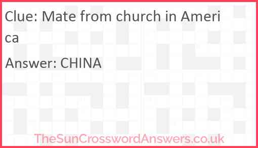 Mate from church in America Answer